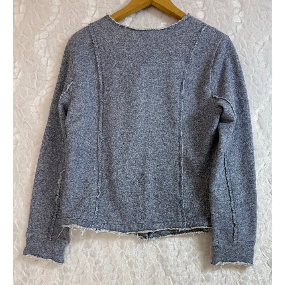 Soft Surroundings Assymetrical Zip Terry Jacket Light Blue Heather Size Medium - Picture 4 of 9